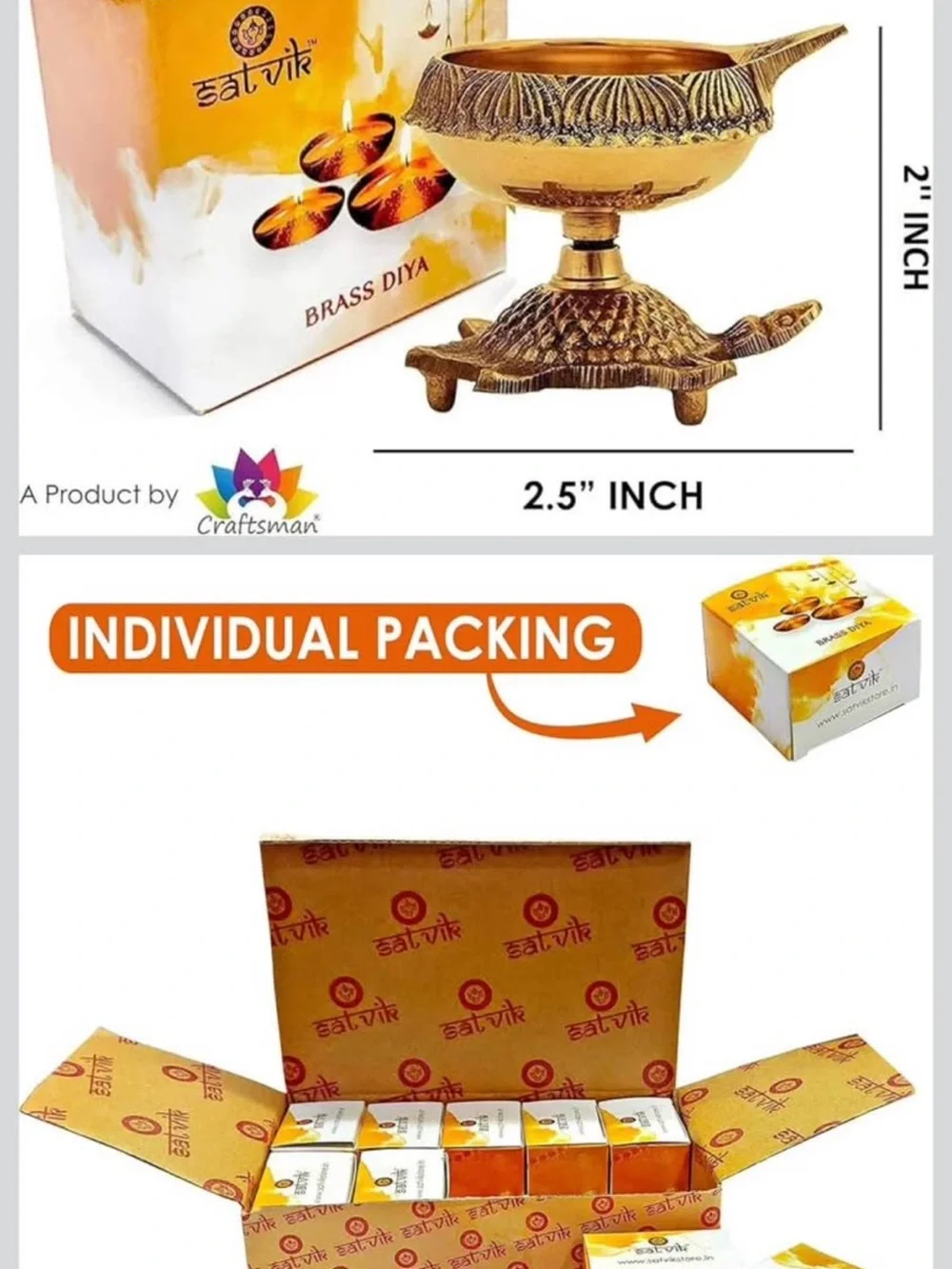 6 pcs brass kuber turtle diya set new